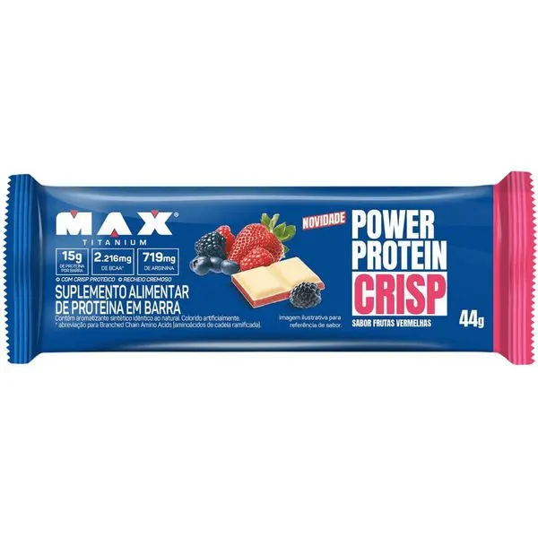 Barra de proteína power protein 44g frutas verm max titanium