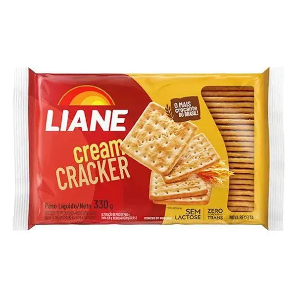 Biscoito cream cracker s/lactose 330g manteiga liane