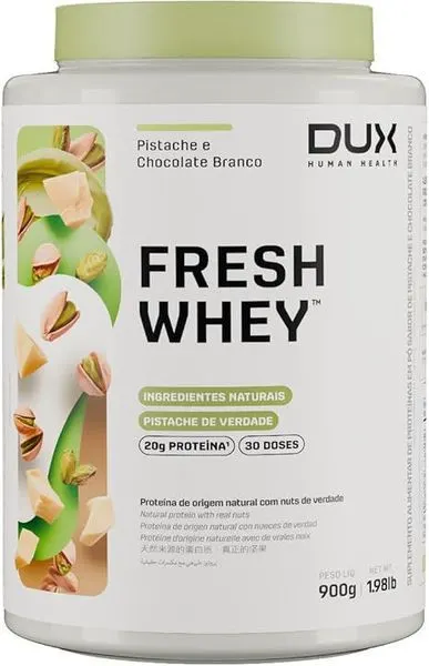 Fresh whey protein 900g pistache e chocolate branco dux
