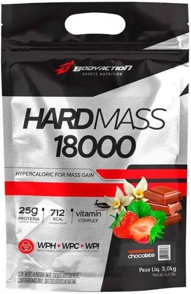 Hard mass hipercalórico chocolate 3kg bodyaction