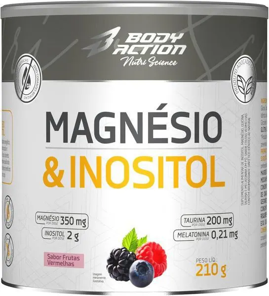 Magnésio & inositol frutas vermelhas body action 210g