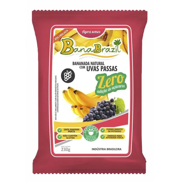 Bananada com uva passa s/ açúcar- banabrazil