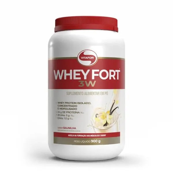 Whey fort 3w pote 900g baunilha