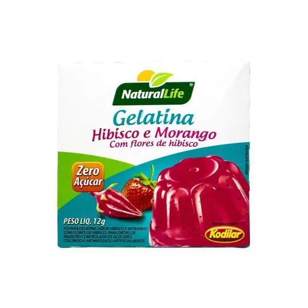 Gelatina hibisco com morango kodilar 12g