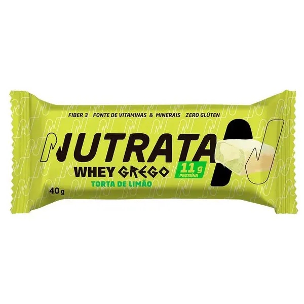 Barra de proteína whey grego 40g torta limão