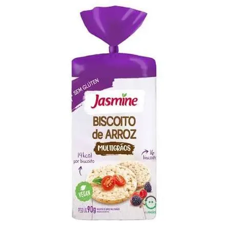 Biscoito de arroz multigrãos vegano jasmine 90g