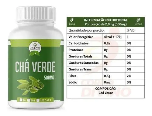 Chá verde 60 caps uniervas