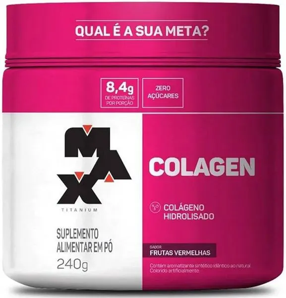 Colagen pote 240g frutas vermelhas max titanium