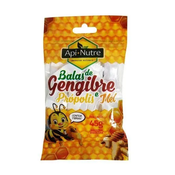 Bala de gengibre mel e própolis 45g petromel