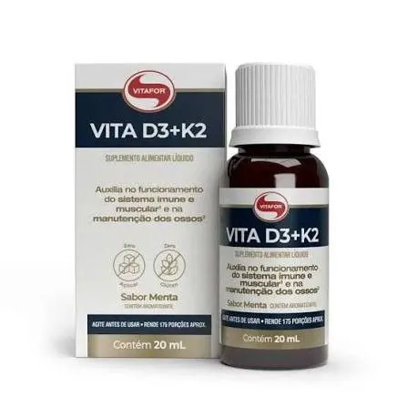 Vita d3 + k2 gotas frasco 20ml sabor menta