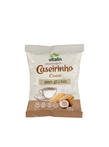 Biscoito caseirinhos amanteigado coco 100g - vitalin