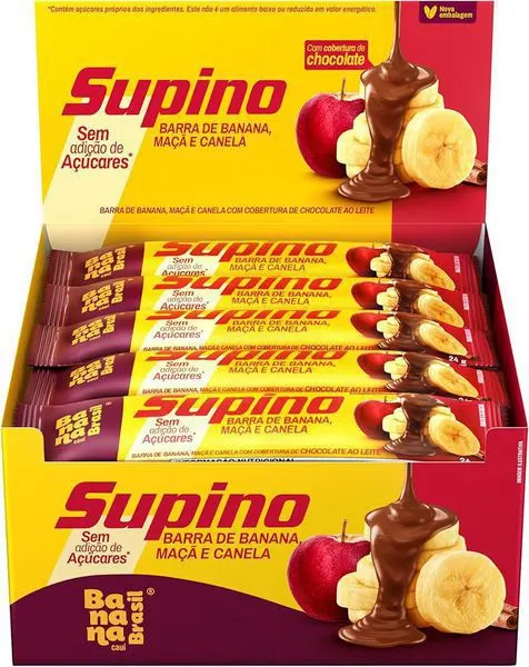 Barra supino zero banana, maçã e canela supino 24g