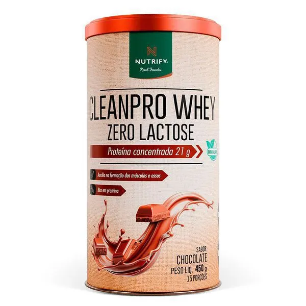 Cleanpro whey zero lactose chocolate nutrify 450g