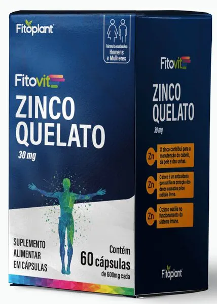 Zinco quelato 600mg 60 caps fitoplant