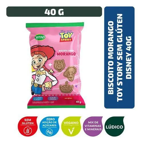 Biscoito disney toy story morango 40g vitao alimentos