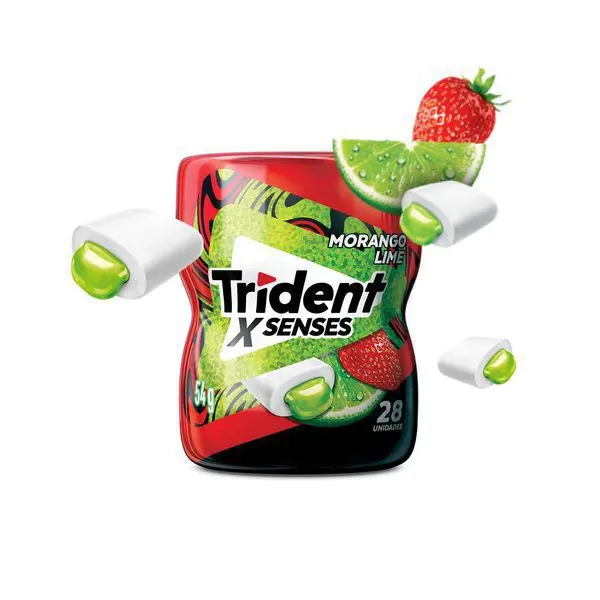 Trident morango/limão 54g c/28 un