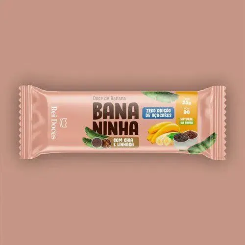 Bananinha com chia e linhaça 25g rei doces zero açúcar