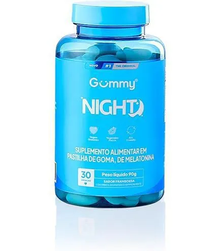 Melatonina gummy night framboesa 30 gomas
