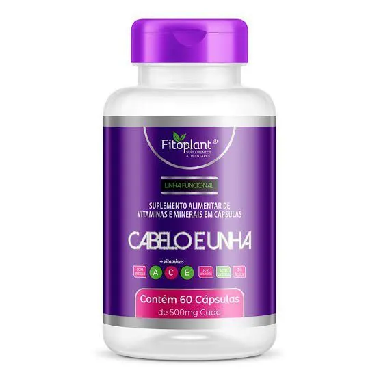 Cabelo e unha 500 mg 60 caps fitoplant - multivitamínico