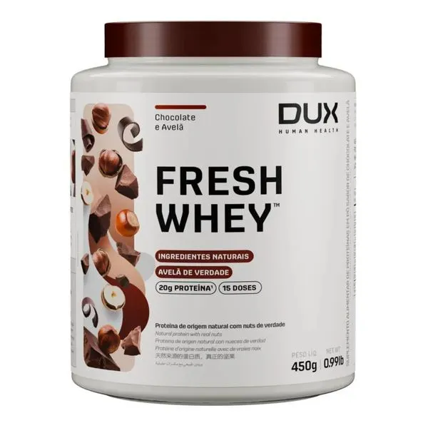 Fresh whey protein chocolate e avelã dux 450g