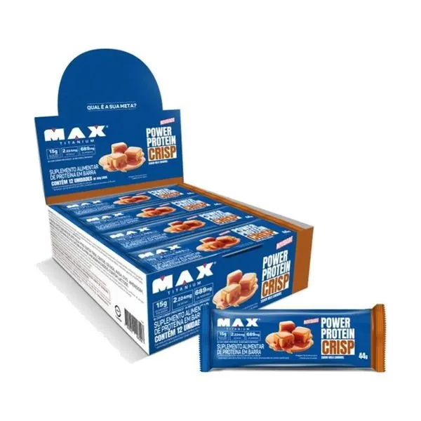 Barra de proteína power protein crisp milk caramel max titanium 44g