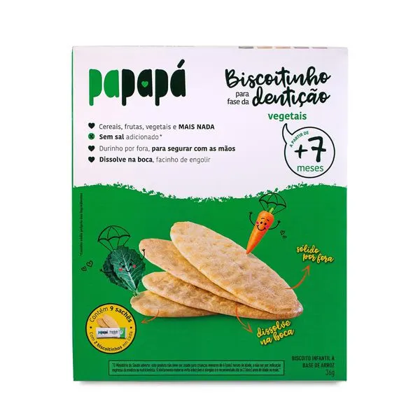 Biscoitinho para fase da dentição papapá de vegetais 36g
