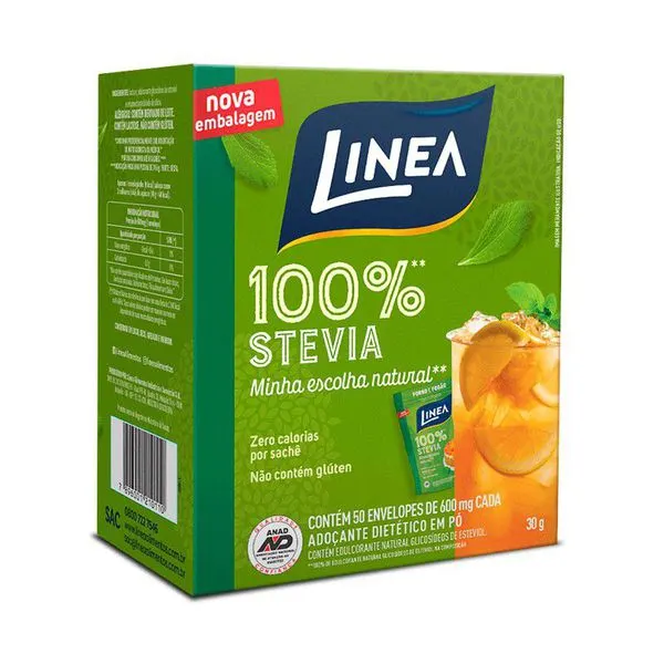 Adoçante linea 100% stévia c/50 sachês  30g