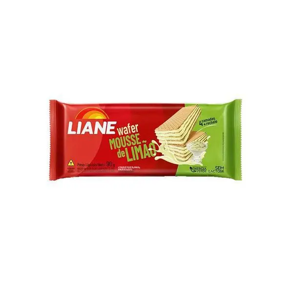 Biscoito wafer mousse limão sem lactose 90g liane