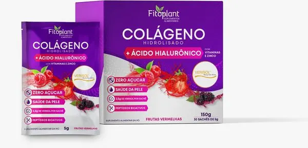 Colágeno verisol + ácido hialurônico sachê fitoplant