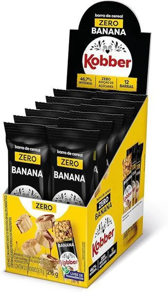 Barra de cereais zero banana classic kobber 18gr