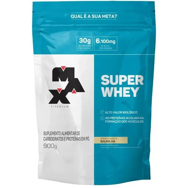 Super whey refil 900g baunilha v02 max titanium
