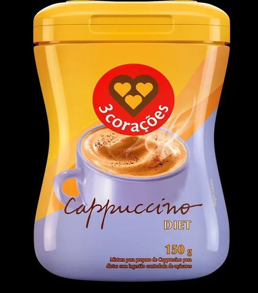 Café cappuccino 3 corações diet 150g
