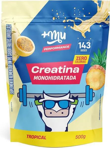 Creatina + mu sabor tropical 100% pura 500g