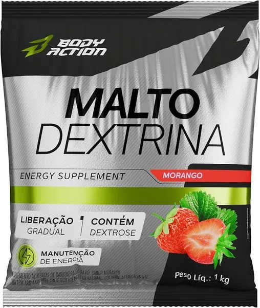 Maltodextrina morango silvestre bodyaction 1 kg